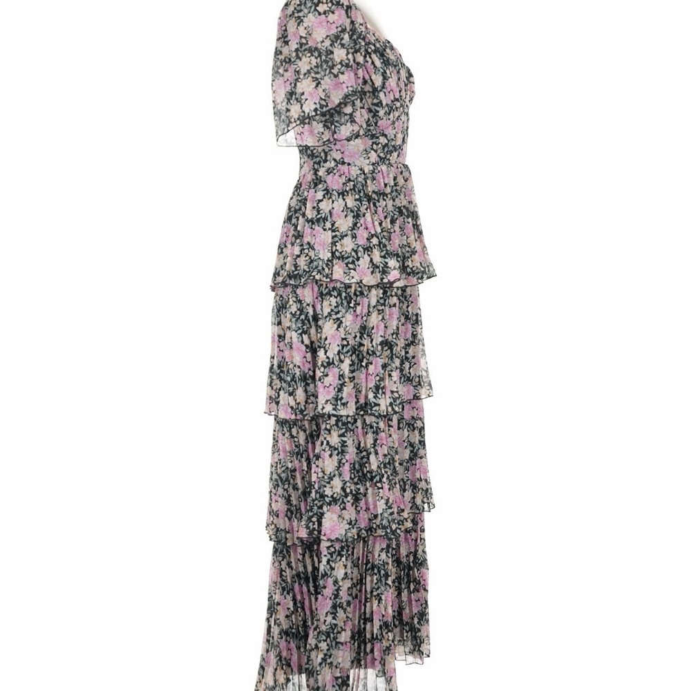 ASTR Gracelynn Tiered Short Sleeve Floral Maxi Dress. - Picture 4 of 6